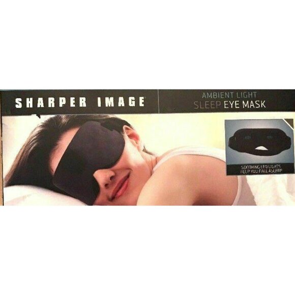 Sharper Image Ambient LED Light Sleep Eye Mask Soft Sleeping Shade Travel - Picture 1 of 6